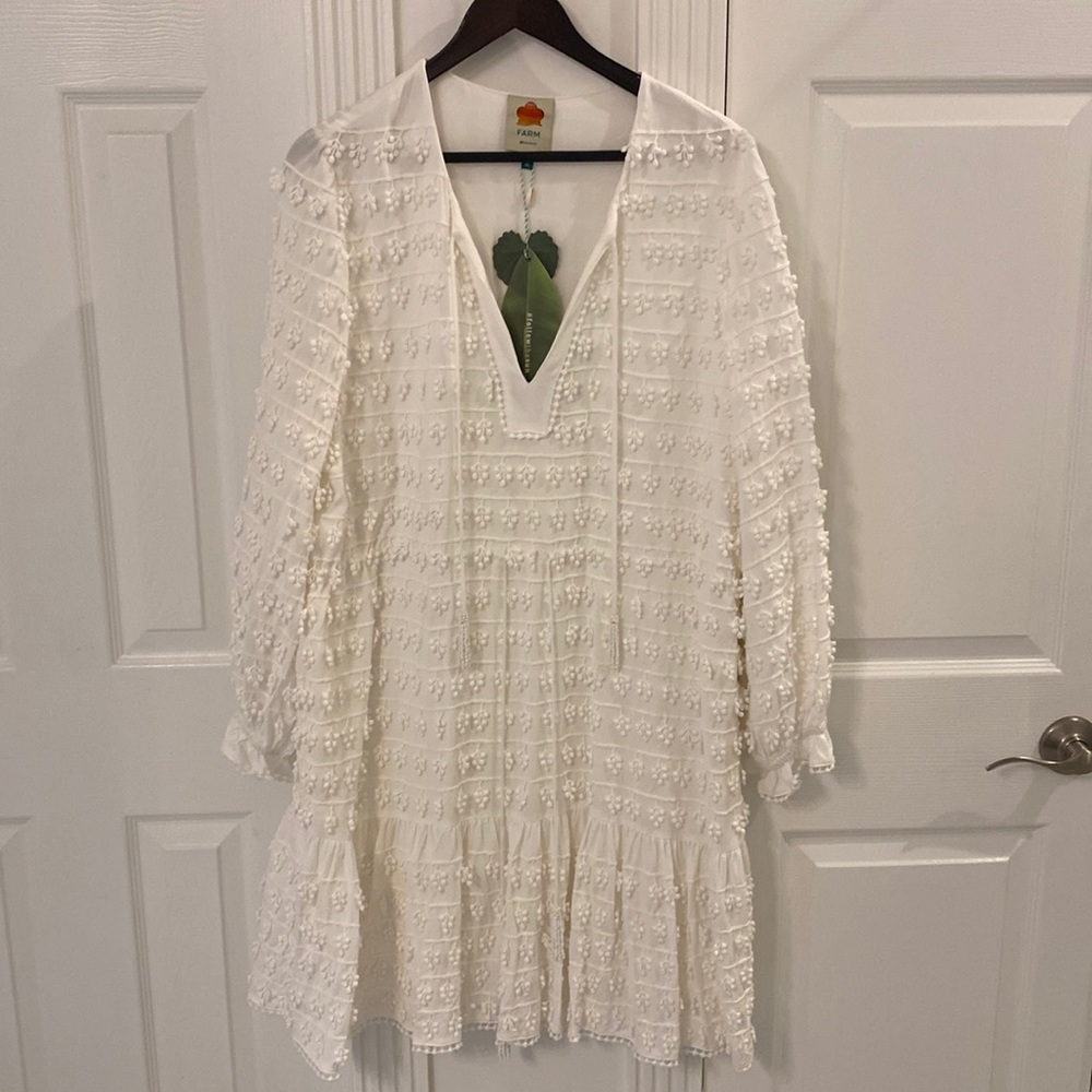 Farm Rio XL cream dress with Fringe detail